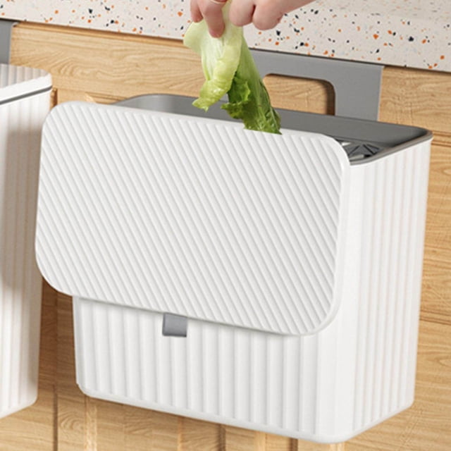 Langgg Mountable Indoor Compost Bucket Garbage Container Stable for Bedroom Kitchen White 7L