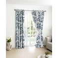 thumbnail image 4 of Fsddascl Blue Botanical Blackout Curtains for Bedroom/Living Room, Thermal Insulated Kitchen Curtains, Vintage Nature Flower Floral Grommet Darkening Window Treatment Drapes 42"x84"x2, 4 of 8