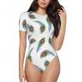 thumbnail image 1 of Fotbe Colorful Grass Body de Mujer con Cuello Redondo y Mangas Cortas, Sin Mangas Ajustado, Suave, Cómodo y Básico-XX-Large, 1 of 7