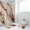 thumbnail image 2 of Inhousolu 4-Piece Shower Curtain Set with Bathroom Rugs, Water-Repellent Shower Curtain, Non-Slip Bath Mat, Toilet Lid Cover, U-Shaped Toilet Rug, 12 Hooks, 72 x 72 Inch,  Sand Marble, 2 of 10