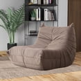 thumbnail image 2 of Lazy Chair,Brown, Mid Century Foam Chair, Soft Suede Floor Lounge Chair Lazy Sofa Accent Chair for Living Room Bedroom Salon Office, Single Size, 2 of 5
