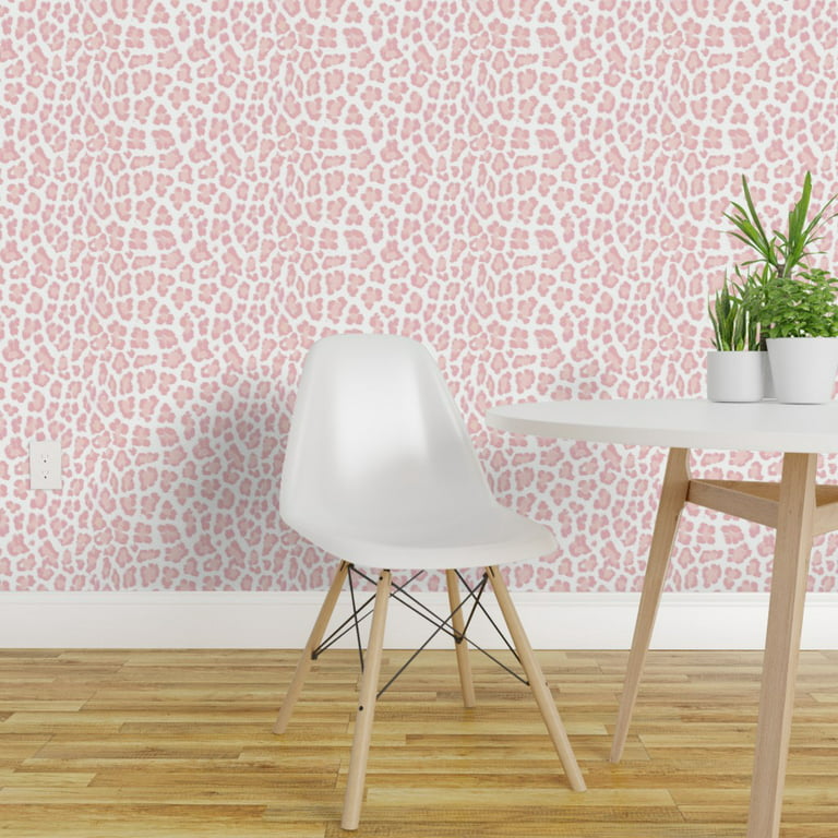 Peel & Stick Wallpaper Swatch - Blush Leopard Print Pink Skin Jaguar Cheetah Custom Removable Wallpaper - Walmart.com
