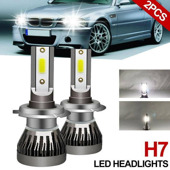 H7 LED Headlight Bulb Conversion Kit High Low Beam Lamp 6000K Super White 6000LM