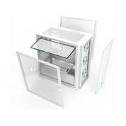 Montech AIR 100 ARGB MICRO-ATX Tower with Four ARGB Fans Pre Installed, Ultra-Minimalist Design, Fine Mesh Front Panel, High Airflow, Unique Side Swivel Tempered Glass, Dust Protection, White