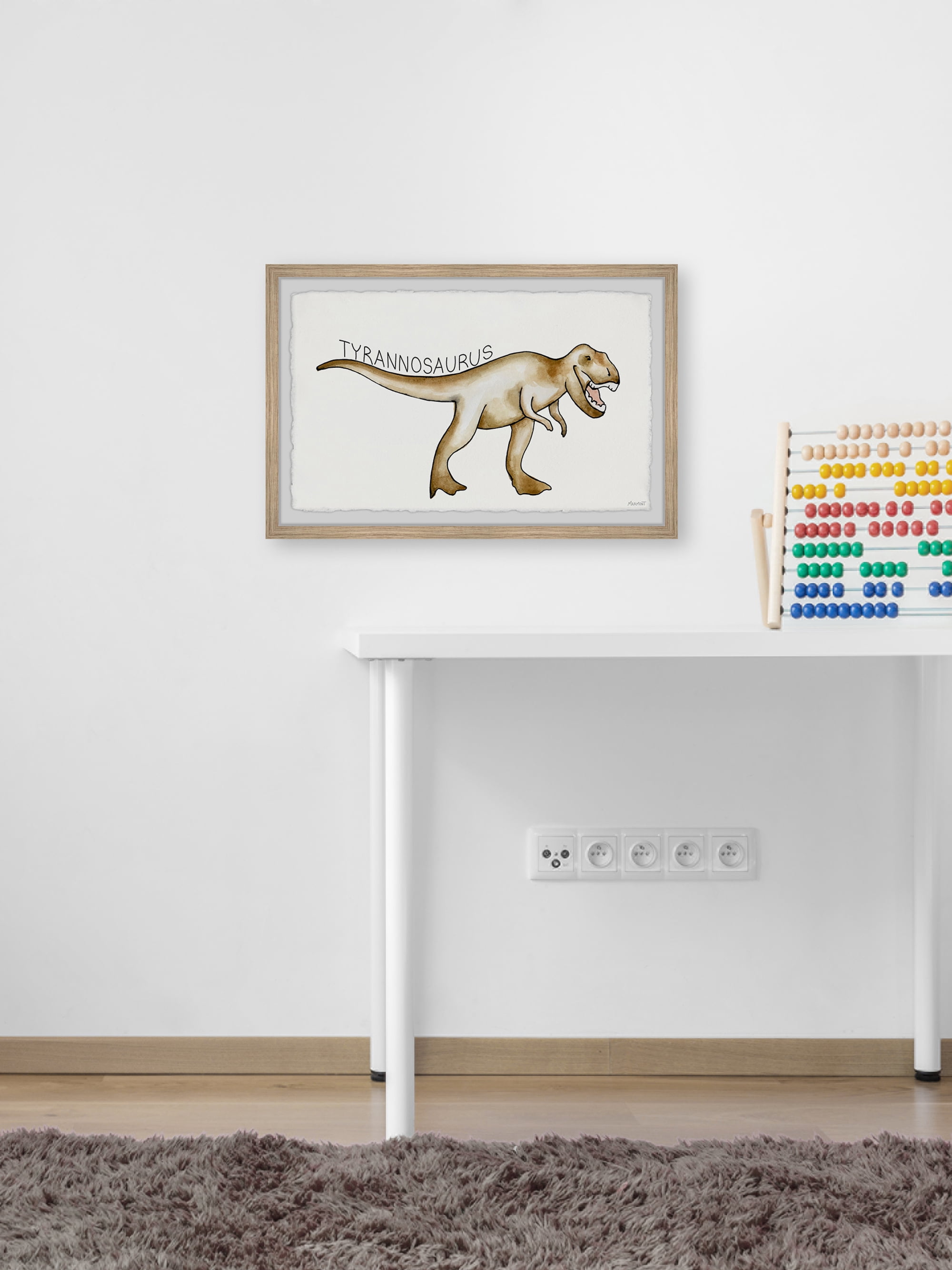 Marmont Hill Brown Tyrannosaurus Framed Wall Art