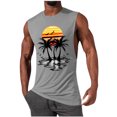 thumbnail image 3 of VBTAPA Sales Today Clearance! Mens Beach Tank Top Tropical Summer Sleeveless Cut Off Shirt Lightweight Breathable Casual Aloha Tees Gray M, 3 of 6