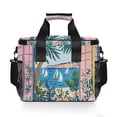thumbnail image 7 of FORMRS Insulated Cooler Bag 24 Cans Capacity Soft Leakproof Lunch Box with Side Pockets, Purple Seaside, 7 of 7