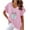 Pink, variant on Cute Summer Tops For Women Y2K 3/4 Length Sleeve Womens Tops Plus Size Tunic Womens Blouses Dressy Casual Red White V Neck T Shirts Women Fitted