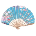 thumbnail image 3 of Japonés Floral de Bolsillo Ventilador Favor de La de Decoración , azul 6 号 湖蓝 Macarena Abanico floral de mano, 3 of 8