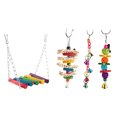 thumbnail image 1 of Wekity 5Pcs Colorful Pet Bird Cage Chewing Swing Hanging Bells Parrot Toy Set-0828, 1 of 5