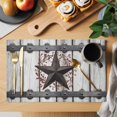 thumbnail image 2 of Placemats Set of 8, Texas Star Retro Woven Placemat, Linen Place Mats for Kitchen/Dining Tables, Brown Wooden Berry Vintage Farm Washable Table Mats for Party, 2 of 8