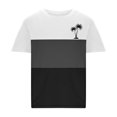 thumbnail image 4 of Mens Casual Pantalones Cortos Cuello Redondo Patchwork Impresión Suéter Blusa de Fitness, Camisetas para Hombre, 4 of 4