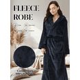 thumbnail image 5 of Women's Long Hooded Robe Luxurious Flannel Fleece Bathrobe with Ankle Full Floor Length, 5 of 8