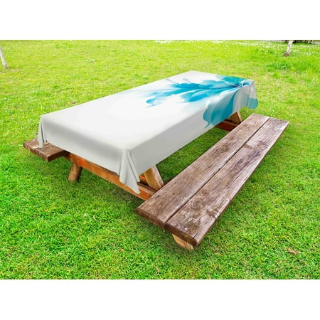 

Abstract Outdoor Tablecloth Big Single Beautiful Abstract Blue Shades Ombre Flowers Artwork Decorative Washable Fabric Picnic Tablecloth 58 X 104 Inches White Pale Blue and Blue by Ambesonne