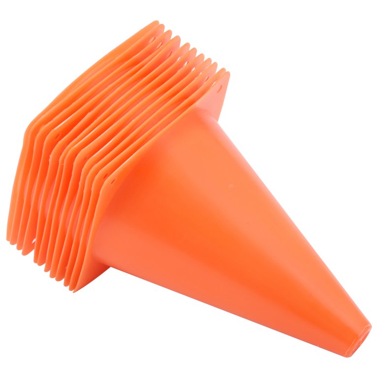 7 Inch Plastic Traffic Cones - 12 Pack of 7 Multipurpose Construction Theme  Party Sports Activity Cones for Kids Outdoor and Indoor Gaming and Festive