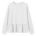 thumbnail image 5 of Lmnyox Women's Sweatshirts Crew Neck Solid Color Peplum Long Sleeve Pullover Fall Fashion Sweatshirts, 5 of 6