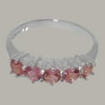 thumbnail image 5 of LBG British Made 925 Sterling Silver Natural Pink Tourmaline Womens Eternity Ring - 33 size options - Size 11.5, 5 of 7