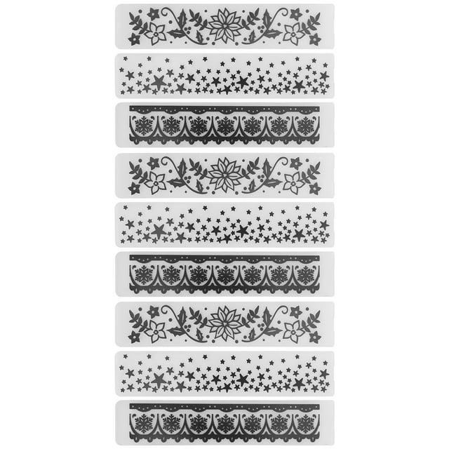 9Pcs Embossing Folder DIY Plastic Concave‑Convex Embossed Template Paper Crafts for Card Scrapbook