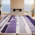 thumbnail image 2 of Design&I 6'x9' Washable Area Rug Oversized Skid-Resistant Purple Grey Abstract Striped Art Modern Vertical Brushstroke Design for Living Room, Family Indoor, 2 of 7