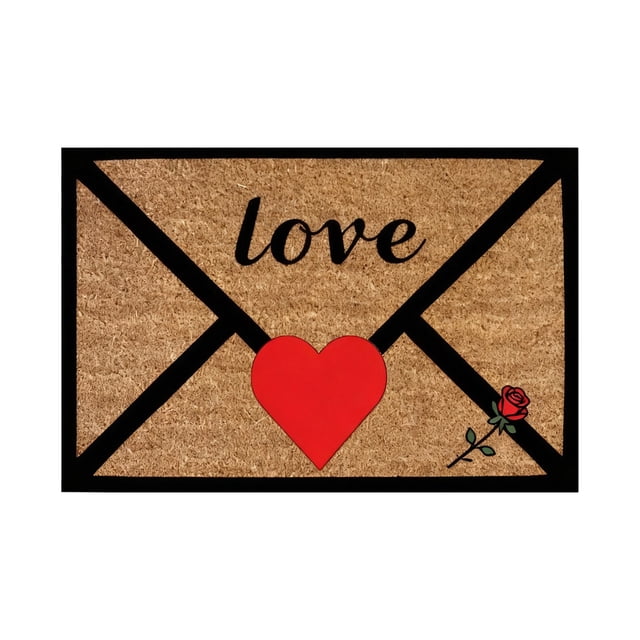 zhangmingg Envelope Design Heart Shaped Area Rug Soft Floor Mat for Valentine's Day Anniversary Wedding Bedroom