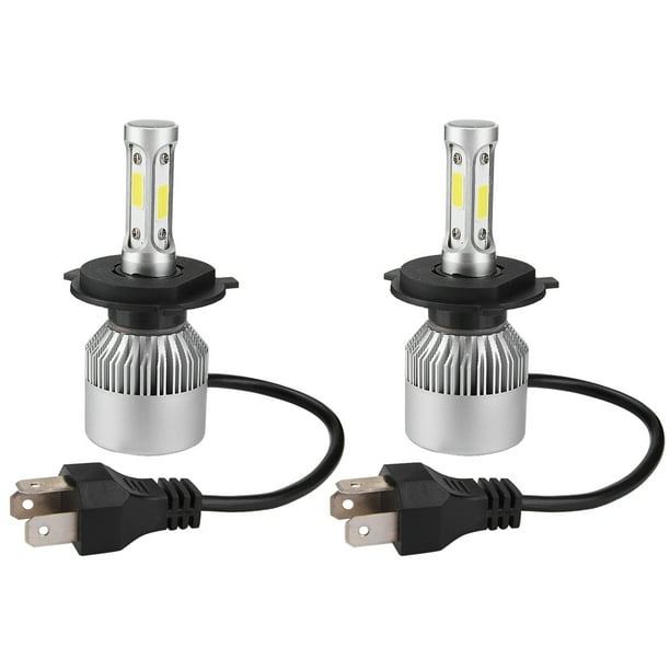 2 bombillas LED H4 de 36 W y 8000 lm para faros delanteros de coche, luces altas y bajas, 6000 K (blancas)