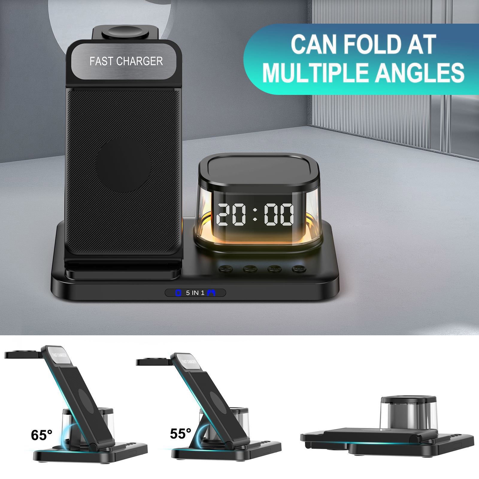 XGFHYJEH Charging Station, Wireless Charging Station, Charging Station for Multiple Devices, Wireless Charging, 15W Charge Station, Wireless Charge, for Android, Iphone, Apple, Samsung, Ipad