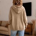 thumbnail image 5 of Women's Drop Shoulder Long Sleeve Drawstring Loose Knit Hooded Pullover Sweater M, 5 of 6