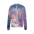 thumbnail image 6 of Christmas Holiday Tops Womens Crewneck Pullover Graphic Sweatshirt Printed Long Sleeve Plus Size Festive Clothes (XL, Purple 01), 6 of 6