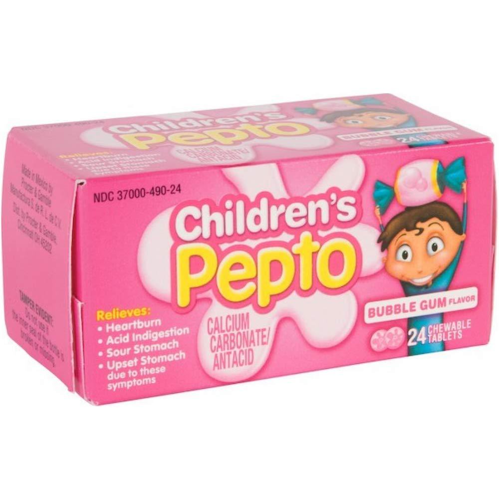 PEPTO CHILD CHEW TB BUBBLE GUM 24, Children's Pepto Chewable Tablets