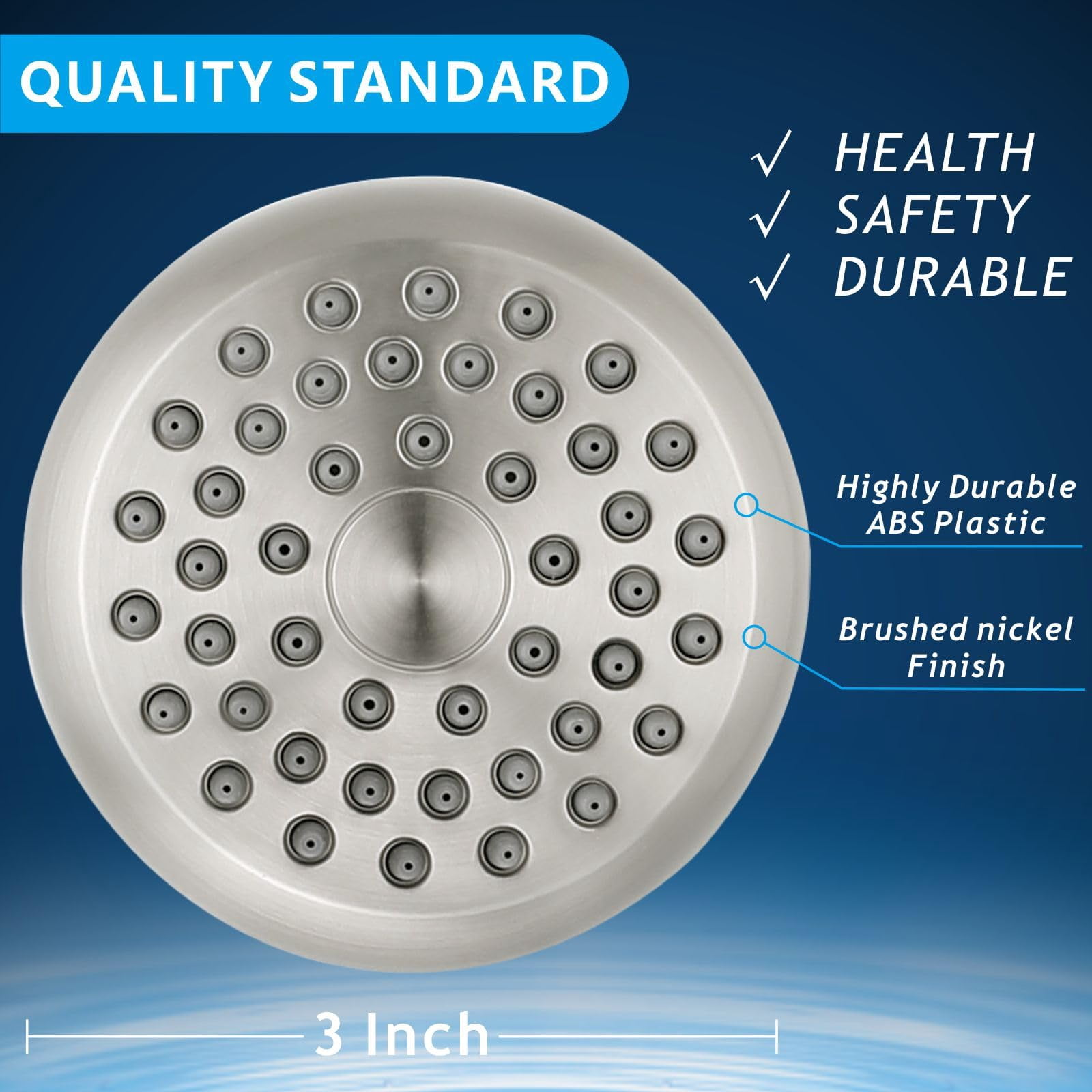 High Pressure Shower Head - Powerful Bathroom Pressure Boosting Showerhead - Perfect Universal Replacement for Rain Shower Heads