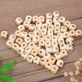 thumbnail image 3 of Cuentas de letras de madera, 100 piezas DIY Cuentas de madera cuadradas inglesas Letra del alfabeto de madera Estándares líderes en la industria, 3 of 6