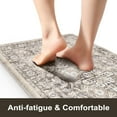 thumbnail image 3 of Anti Fatigue Kitchen Mat, Boho Distressed Kitchen Rugs Sets of 2, Kitchen Floor Mats Non Slip Cushioned, Waterproof Standing Mat for Laundry, Office, Sink, Desk, Light Brown 17"x47"+17"x29", 3 of 6