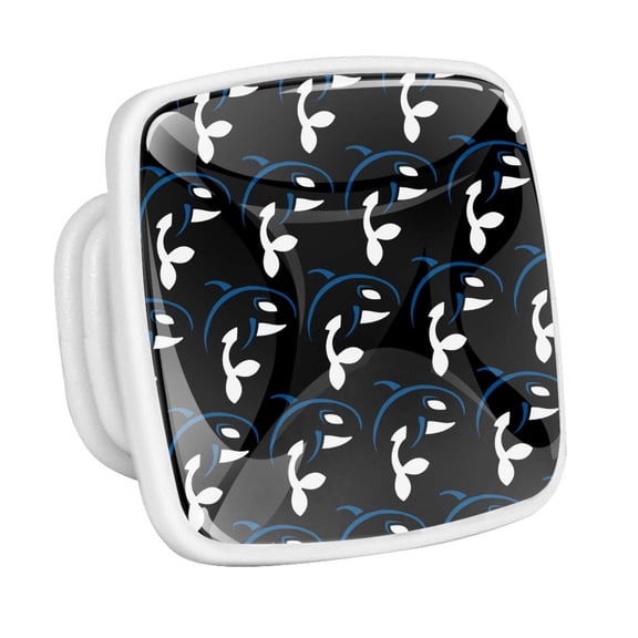 4PCS Square Cabinet Fluorescence Knob Glowing in the Dark Furniture Drawer Pulls Handle with Screws Whale