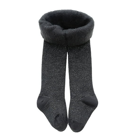 Splozh Winter Girls Fleece Lined Leggings Toddler Kids Baby Girls Cotton Fleece Lined Warm Full Leggings Pantihose Stretchy Basic Pants Pantyhose for Winter Stocking Dark Gray,12-24 Months