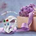 thumbnail image 7 of YUPPOLKR Sterling Silver Personalized Mothers Ring with 1/2/3/4/5/6 Birthstones & Names Custom Birthstone Ring for Women Custom Family Ring for Mom Wife Grandmother, 7 of 7