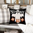 thumbnail image 3 of Halloween Spooky Pillow Cases Cotton Linen Black White Spider Web Lovely Ghost Orange Boo Throw Pillow Covers 18x18 Inch Halloween Quotes Words Home Pillows Cushion Cover, SY-125, 3 of 6