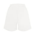 thumbnail image 4 of BSDJILFG Summer Shorts for Women Drawstring Elastic Waist Athletic Short Ribbed Knit Shorts Stretchy Loose Wide-Leg Beach Shorts with Pockets, 4 of 7
