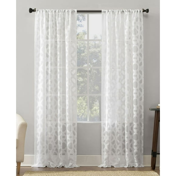 No. 918 Yvette 52″ x 95″ Trellis Jacquard Sheer Curtain Panel