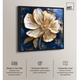 thumbnail image 2 of Gold on Blue Serenade Canvas Elegant Floral Art by Art Remedy, Black Frame, 20" x 20", 2 of 7