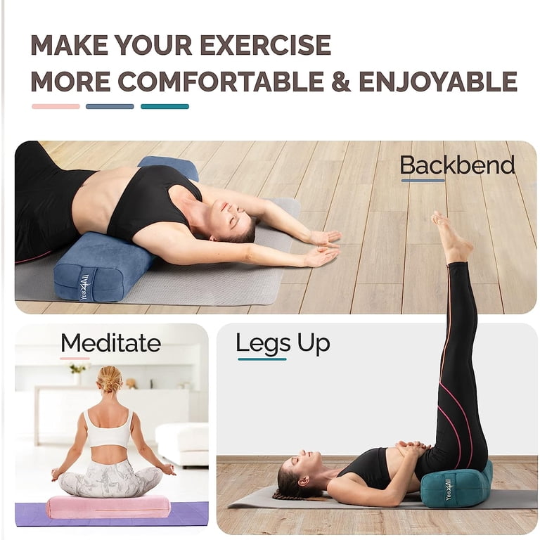 Lot De 2 Genouillères Yoga Yes4All – Épaisseur 13/16 Pouces, Mousse Antidérapante, 33-40,6 Cm – Pour Pilates, Fitness, Voyage – 4 Couleurs