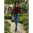 thumbnail image 6 of OALUXE Pleated Blouses for Women Long Sleeve Shirts Dressy Casual Tunic Tops with Smocked Cuffs, 6 of 7