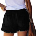 thumbnail image 3 of Women'S Summer Mid Waist Elastic Denim Shorts Stretchy Short Casual Hot Pants with Pockets Black S, 3 of 7