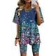 thumbnail image 4 of Blusas para las Mujeres Casual, Cuello en V de Manga Corta Impresa Superior Y Suelto Pantalones Cortos, Conjuntos de Moda de Verano, 4 of 4