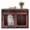 Rustic Brown, variant on ELLEGNT Sliding Barn Door Dog Crate – Heavy Duty Metal Frame Wooden Kennel, 31.5" Decorative End Table for Small & Medium Dogs, Gray
