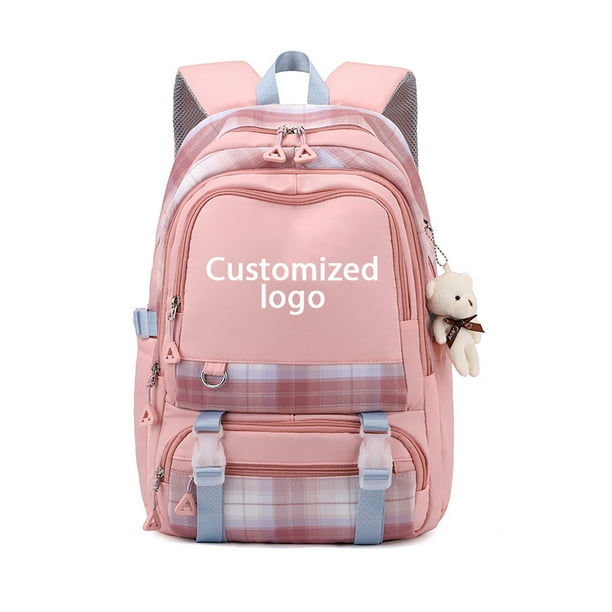 JIANGLIDA Customized logo Nylon school Backpacks large capacity schoolbag fashion daypack bookbag high quality backpack for girl Walmart