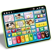Learning Toys Tablet for Toddlers 1-3, Montessori Toys with Music & Sound, 3 Language Educational Toys, Speech Musical Toys, Early Development Gift for Boys Girls 1 2 3 Years Old (Green)