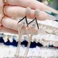 thumbnail image 5 of HomeKingdee Diamond Geometric Long Tassel Earrings - Romantic Bohemian Style Lightweight Luxury Earrings for Women, Ideal for Weddings, Parties and Daily Wear, 5 of 5