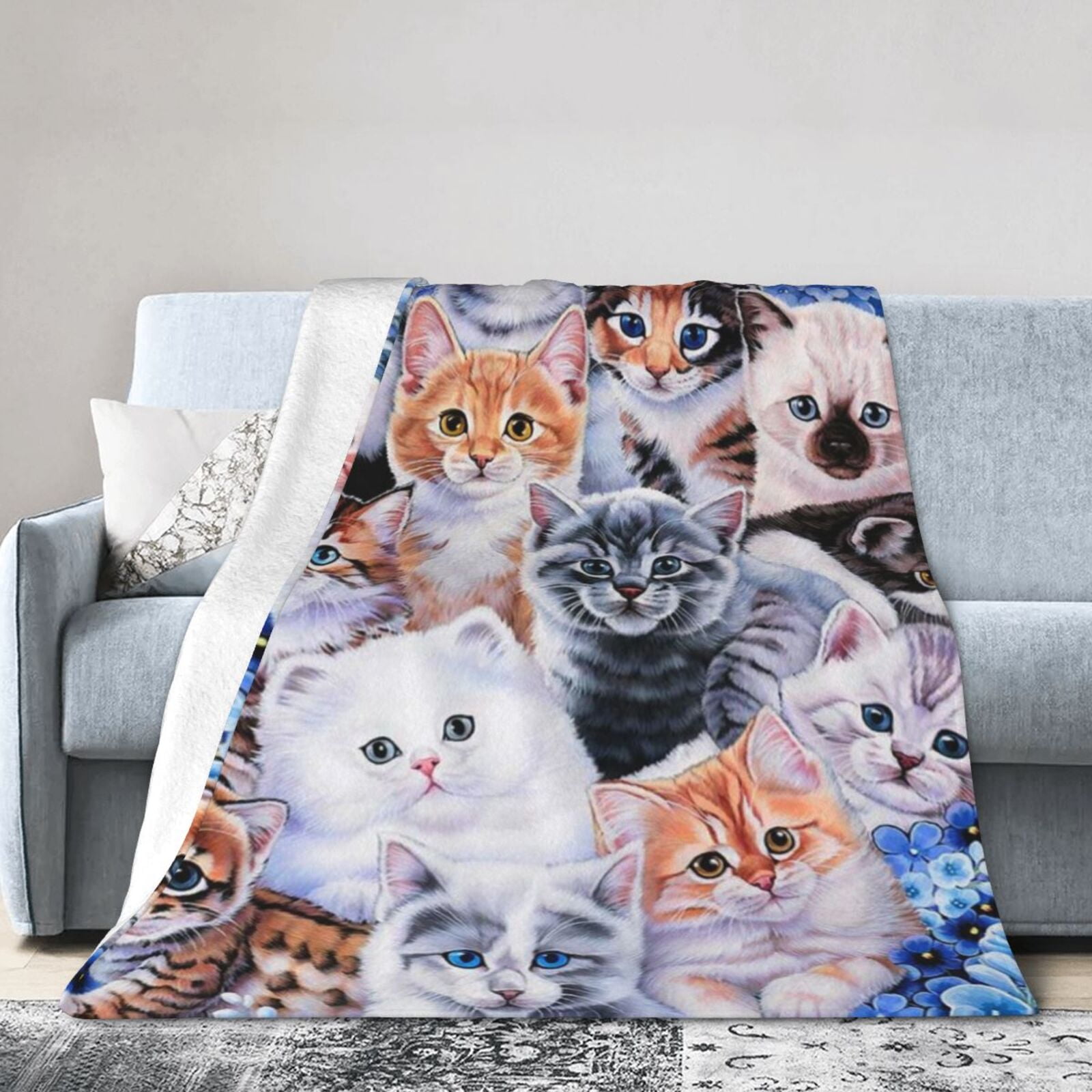 Kitten Collage Super Soft Throw Blanket for Sofa Plush Fleece Blanket 50 x  40 