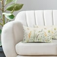 thumbnail image 5 of Spring Summer Floral Lumbar Pillow Covers 12X20 Inch Yellow Wild Flowers Green Leaves Butterfly Decorative Pillow Cases Set of 2 Throw Pillows Farmhouse Home Decor For Sofa Couch Cushion Outdoor, 5 of 6
