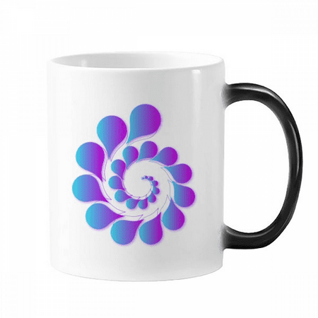 

Rotating Center Spiral Droplets Mug Changing Color Cup Morphing Heat Sensitive 12oz